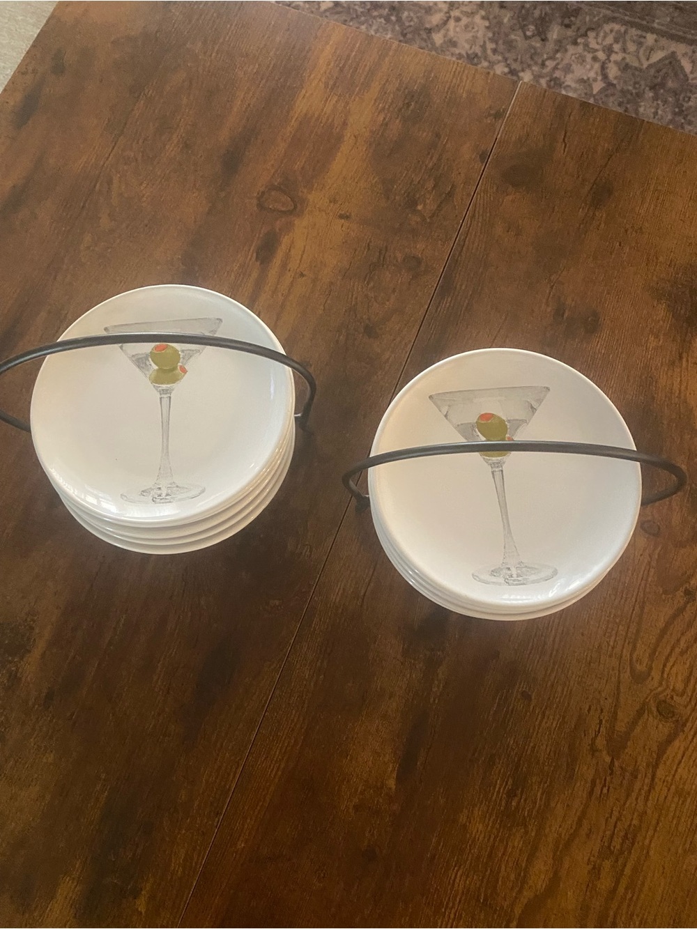 White Martini Olive Appetizer Plates - Set of 12 - Picture 2 of 3